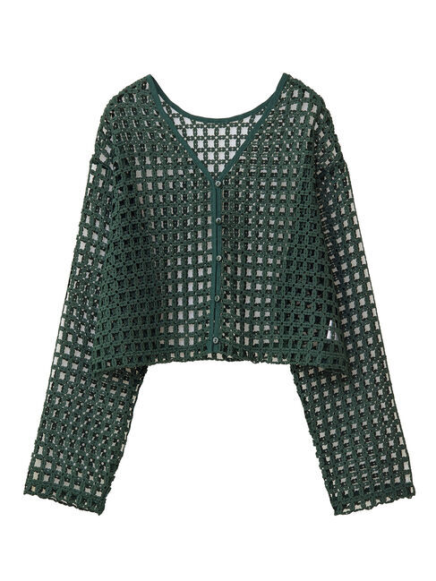 Green Parks「・SUGAR　SPOON　2wayフラワーメッシュカーデ」|カーディガン|