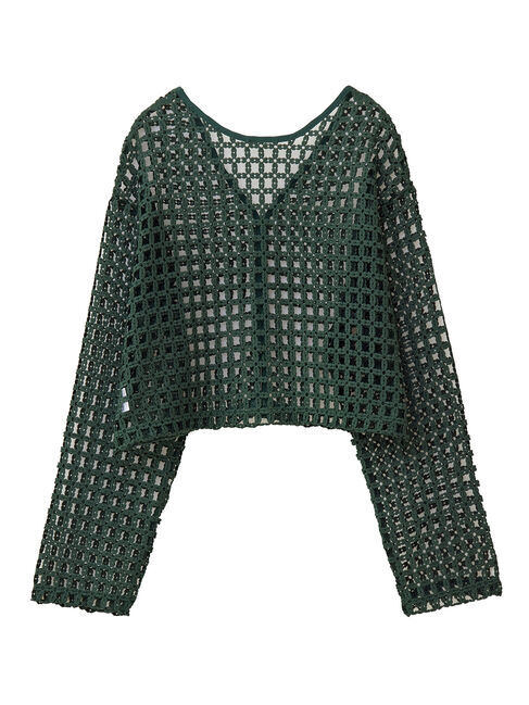 Green Parks「・SUGAR　SPOON　2wayフラワーメッシュカーデ」|カーディガン|