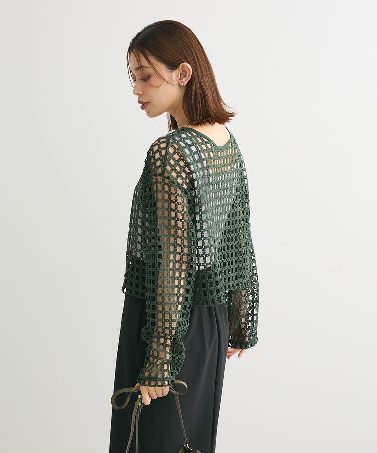Green Parks「・SUGAR　SPOON　2wayフラワーメッシュカーデ」|カーディガン|