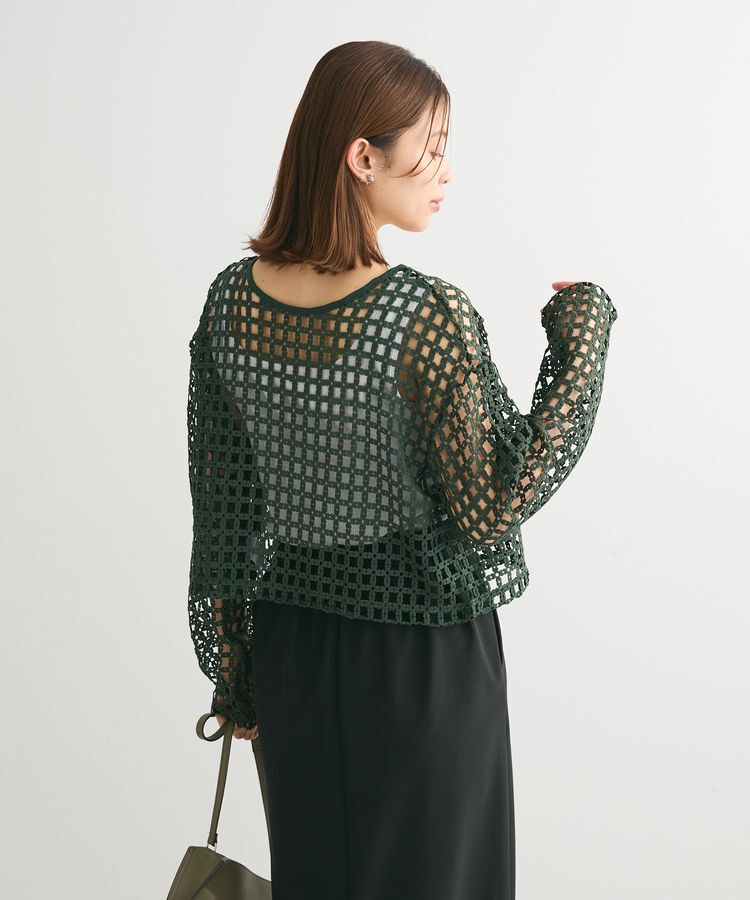 Green Parks「・SUGAR　SPOON　2wayフラワーメッシュカーデ」|カーディガン|