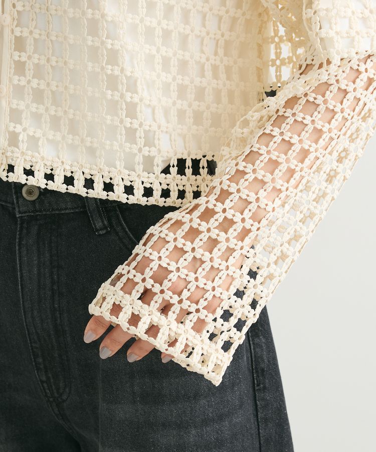 Green Parks「・SUGAR　SPOON　2wayフラワーメッシュカーデ」|カーディガン|