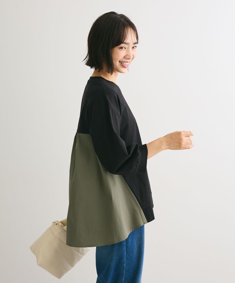 Green Parks「布帛切り替えフレアカットプルオーバー」|Tシャツ・カットソー|