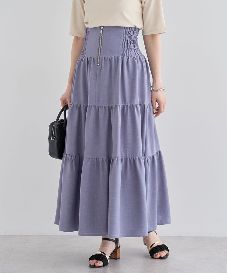 Green Parks「・ELENCARE DUE リネンライクティアードスカート」|フレア|Blue