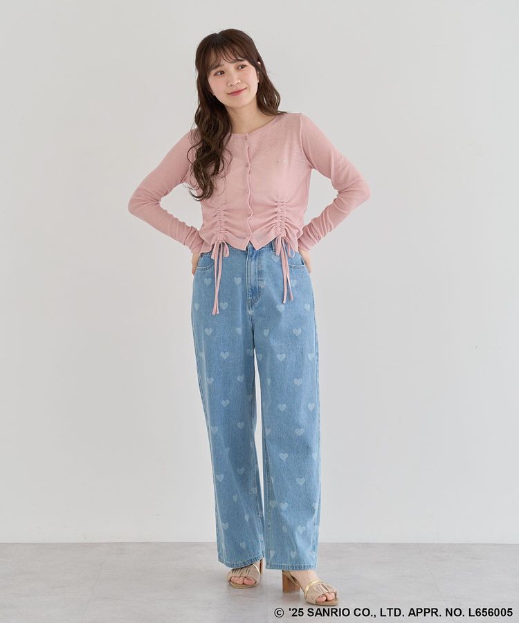 Green Parks「チャーミーキティ/フロントギャザーシアーカーディガン」|カーディガン|