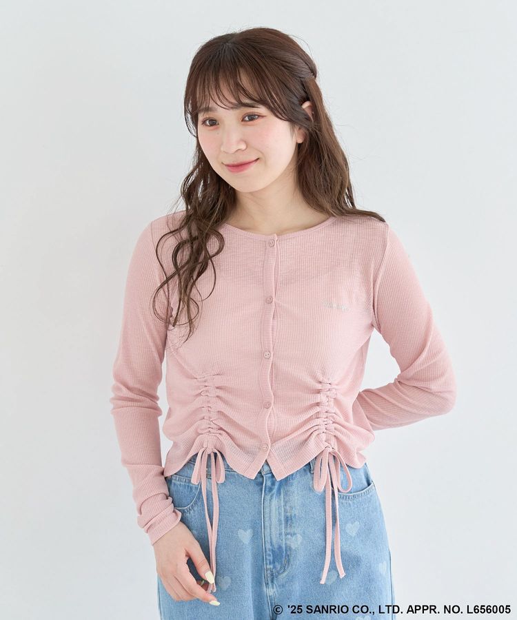 Green Parks「チャーミーキティ/フロントギャザーシアーカーディガン」|カーディガン|