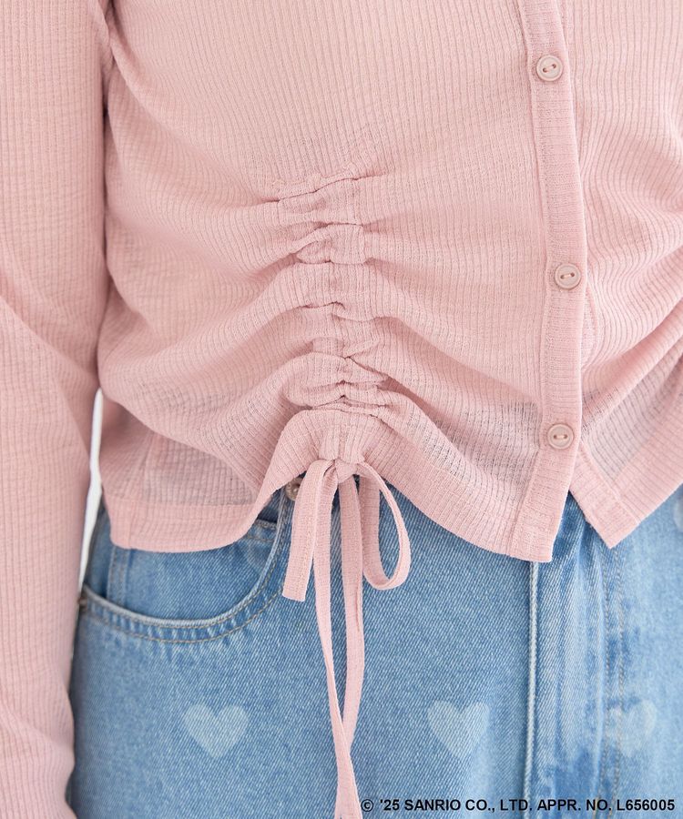 Green Parks「チャーミーキティ/フロントギャザーシアーカーディガン」|カーディガン|