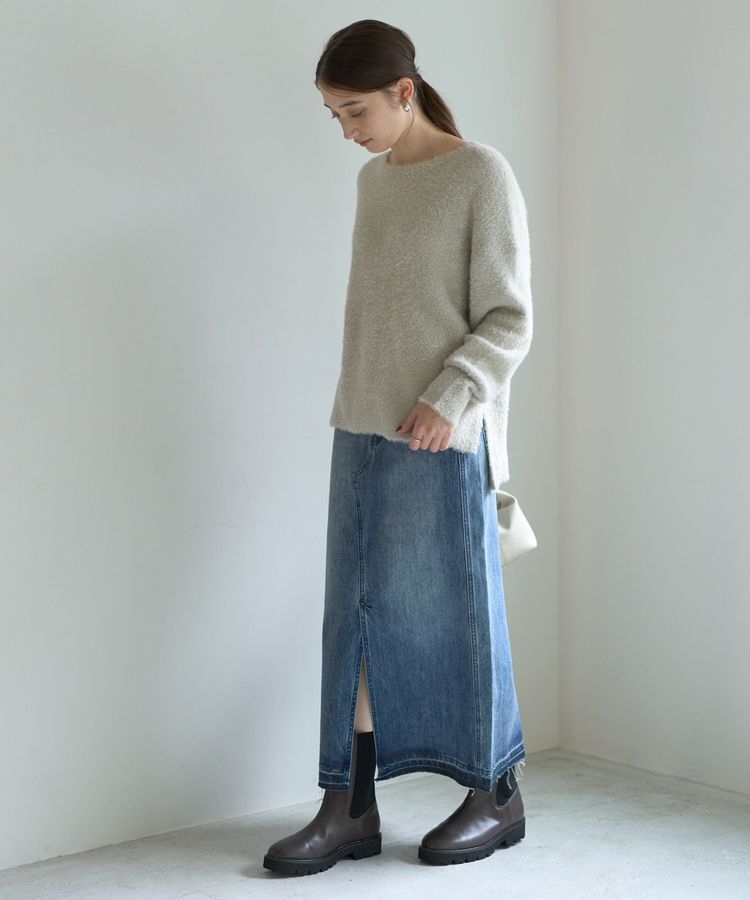 Editt by YECCA VECCA「クリアコーティングデニムロングスカート」|スカート|