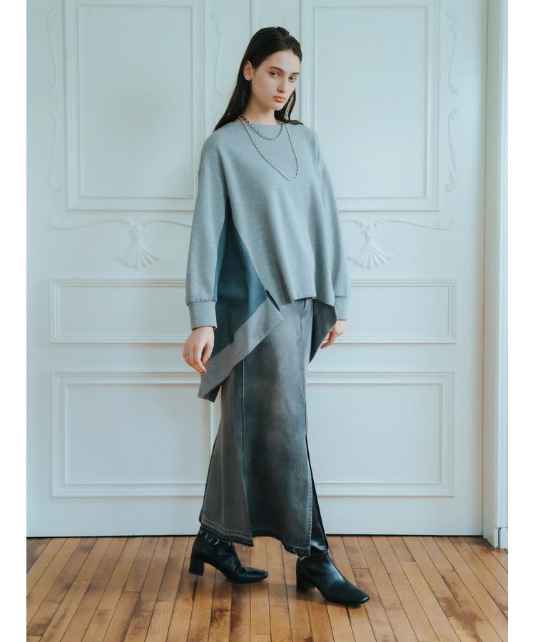 Editt by YECCA VECCA「クリアコーティングデニムロングスカート」|スカート|