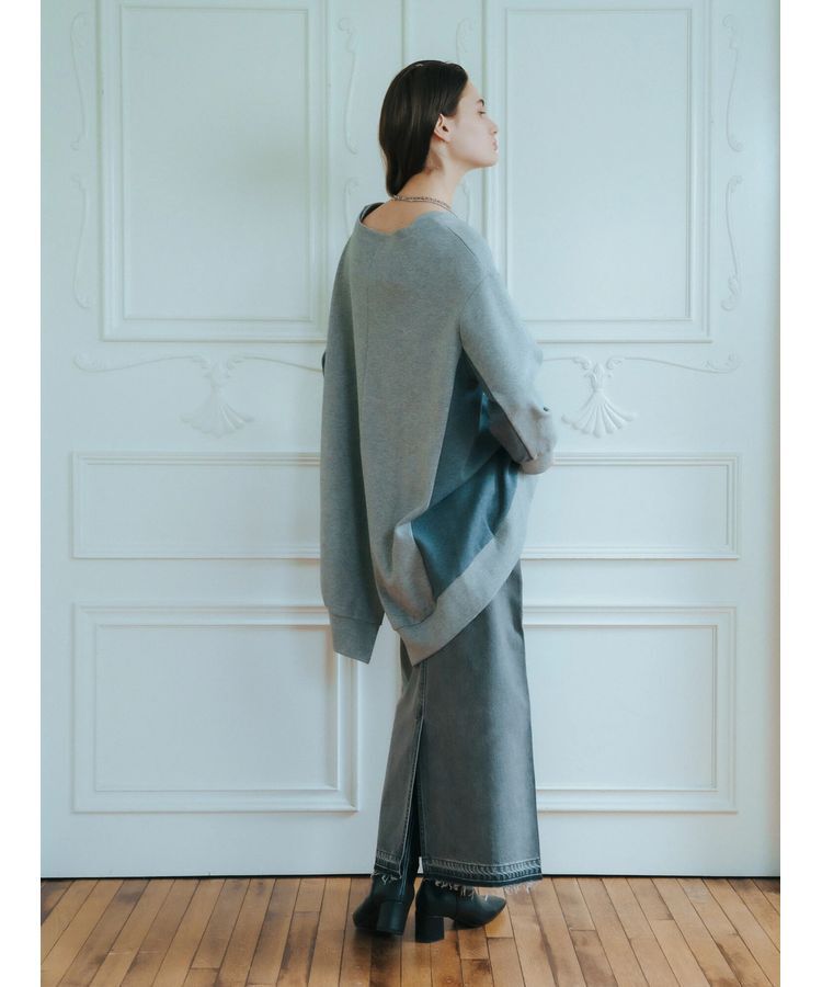 Editt by YECCA VECCA「クリアコーティングデニムロングスカート」|スカート|