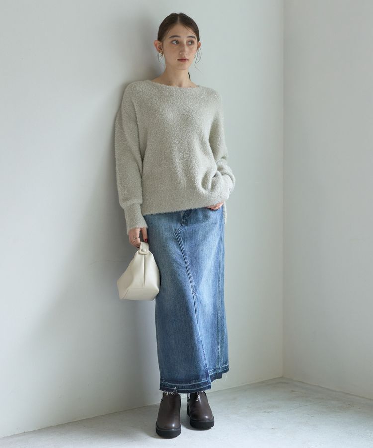 Editt by YECCA VECCA「クリアコーティングデニムロングスカート」|スカート|