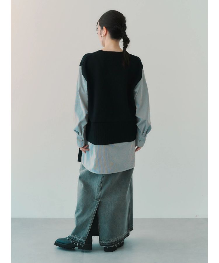 Editt by YECCA VECCA「クリアコーティングデニムロングスカート」|スカート|