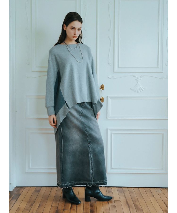 Editt by YECCA VECCA「クリアコーティングデニムロングスカート」|スカート|