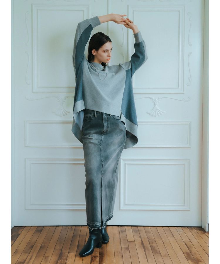 Editt by YECCA VECCA「クリアコーティングデニムロングスカート」|スカート|