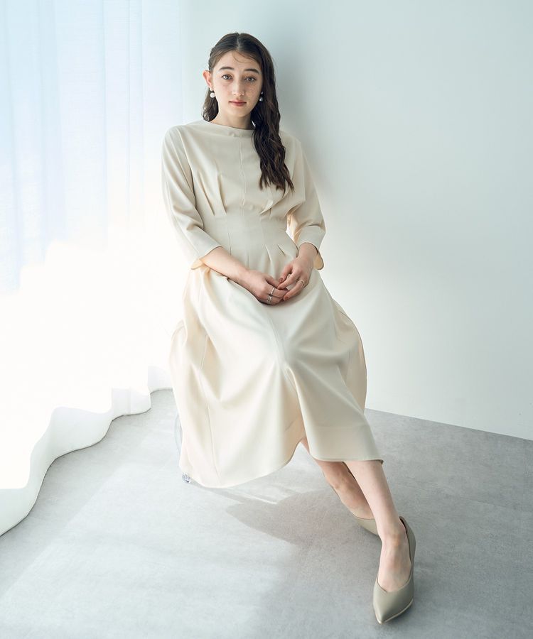 YECCA VECCA「タックデザインドレス」|ワンピース|