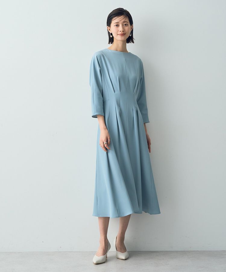 YECCA VECCA「タックデザインドレス」|ワンピース|Blue