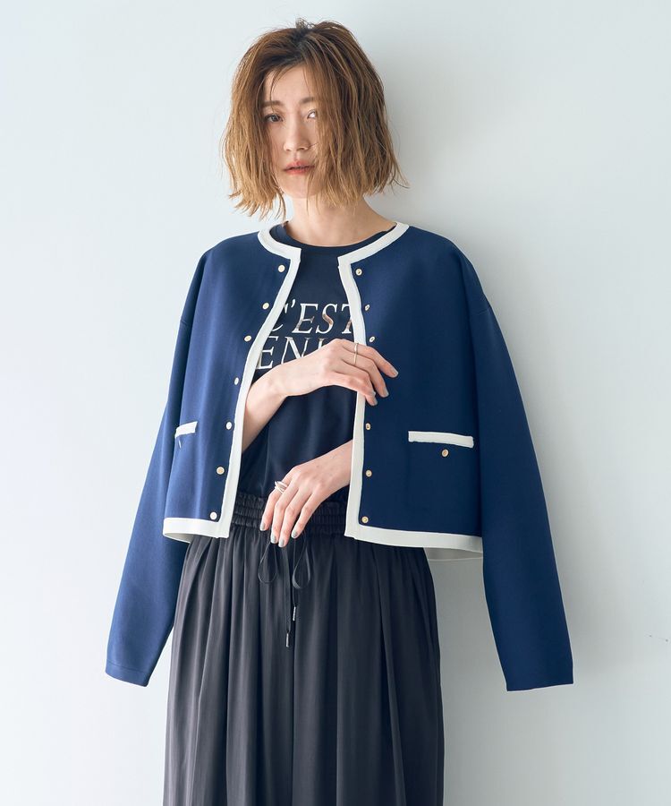 YECCA VECCA「ジャケットライクカーディガン」|カーディガン|