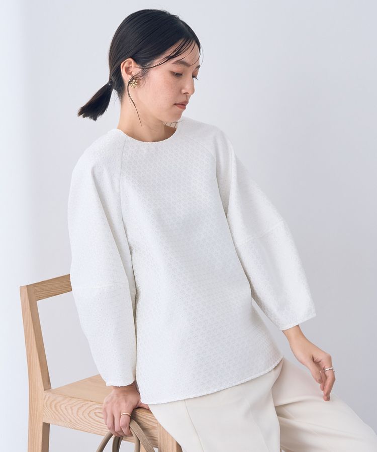 YECCA VECCA「フラワージャガードブラウス」|シャツ・ブラウス|Off White