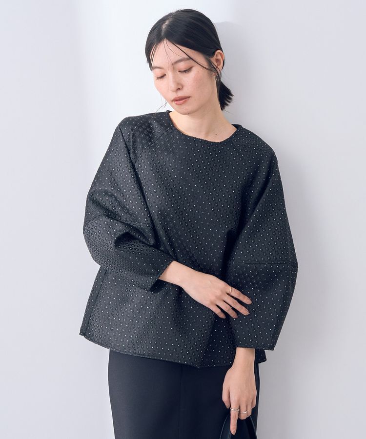 YECCA VECCA「フラワージャガードブラウス」|シャツ・ブラウス|Black