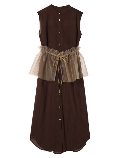 GARAGE OF GOOD CLOTHING「【日本製】チュールラップスカート付ノースリーブワンピースB」|ワンピース|