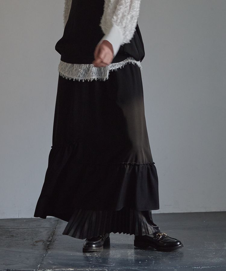 GARAGE OF GOOD CLOTHING「シフトヘムロングスカート」|フレア|Black