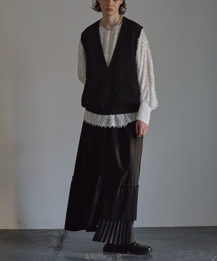 GARAGE OF GOOD CLOTHING「シフトヘムロングスカート」|フレア|