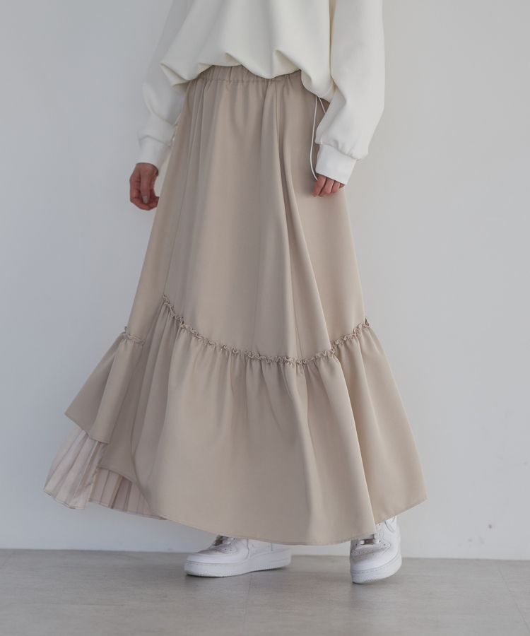 GARAGE OF GOOD CLOTHING「シフトヘムロングスカート」|フレア|