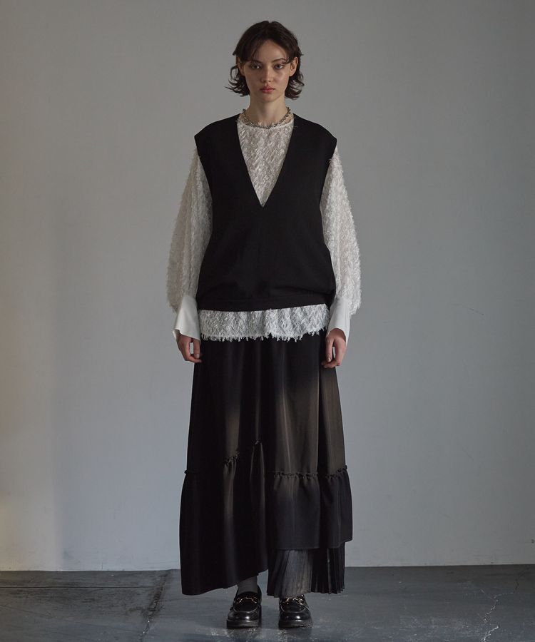 GARAGE OF GOOD CLOTHING「シフトヘムロングスカート」|フレア|