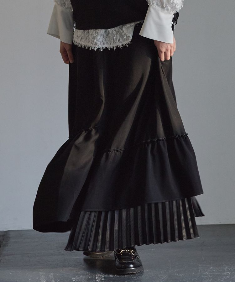 GARAGE OF GOOD CLOTHING「シフトヘムロングスカート」|フレア|