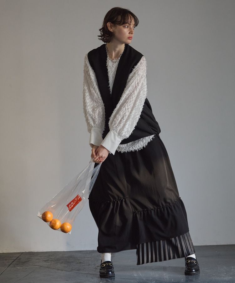 GARAGE OF GOOD CLOTHING「シフトヘムロングスカート」|フレア|