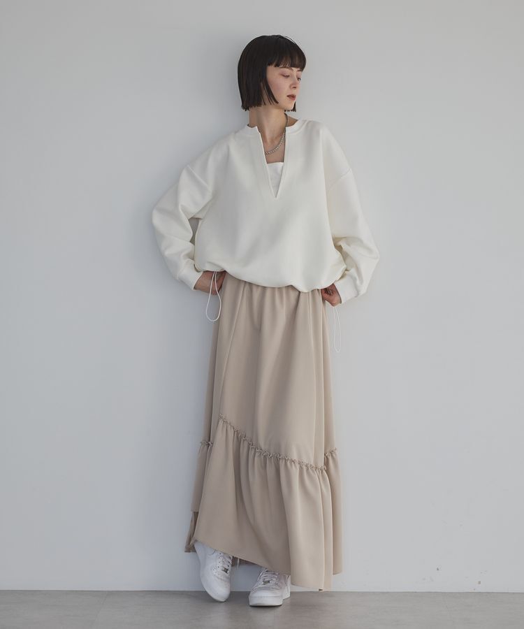 GARAGE OF GOOD CLOTHING「シフトヘムロングスカート」|フレア|