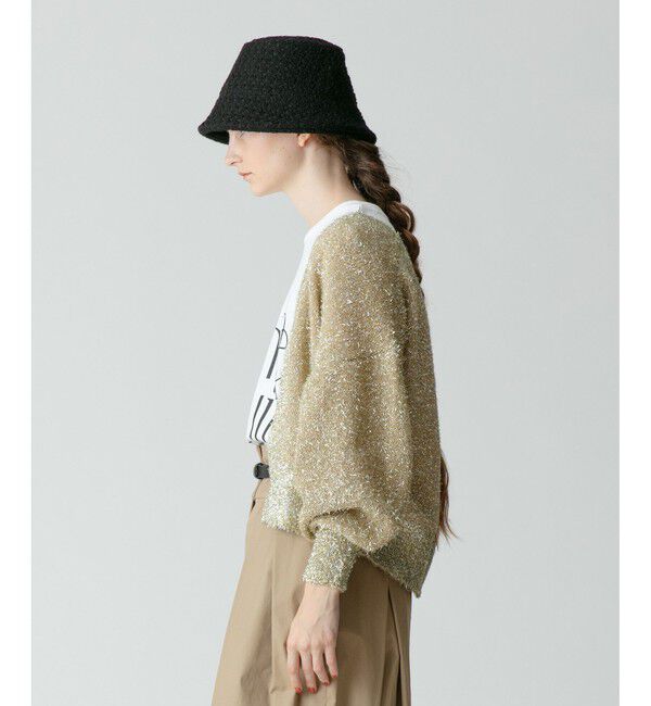 allureville「シャギーメッシュショートトッパー」|カーディガン|