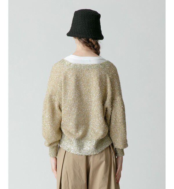 allureville「シャギーメッシュショートトッパー」|カーディガン|