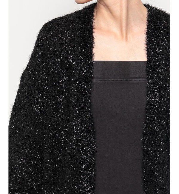 allureville「シャギーメッシュショートトッパー」|カーディガン|