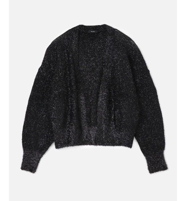 allureville「シャギーメッシュショートトッパー」|カーディガン|