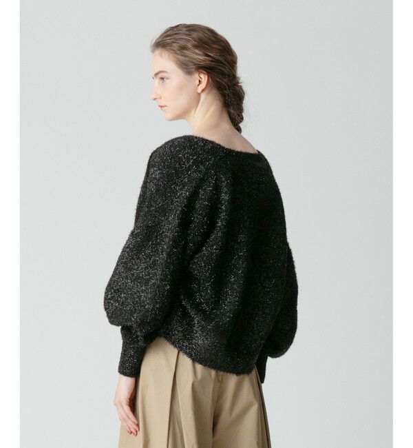 allureville「シャギーメッシュショートトッパー」|カーディガン|