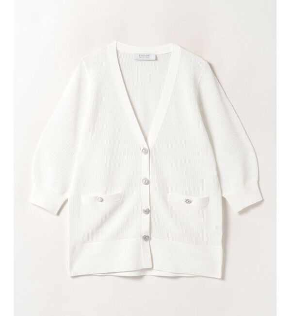 LOULOU WILLOUGHBY「【LOULOU WILLOUGHBY】RETE カーディガン BIJOUX釦」|カーディガン|