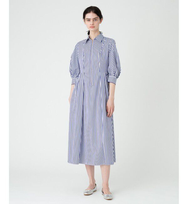 LOULOU WILLOUGHBY「【LOULOU WILLOUGHBY】タックパフシャツワンピース」|ワンピース|ブルー系