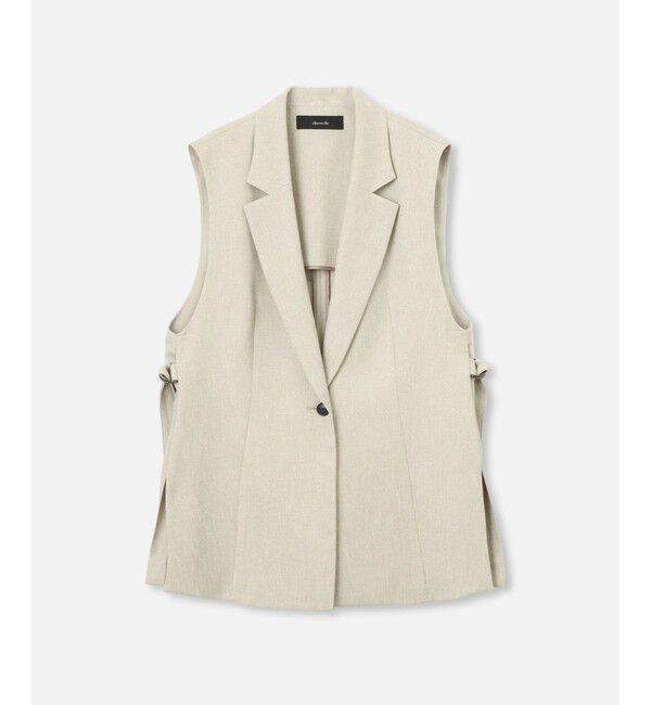 allureville「麻調カルゼサイドオープンジレ」|その他|ベージュ