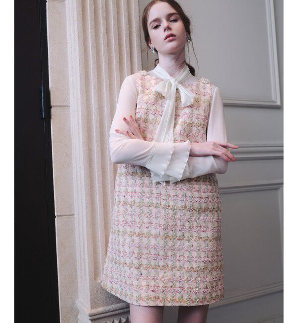 LOULOU WILLOUGHBY「【LOULOU WILLOUGHBY】LINTONツイードジャンパーワンピース」|ワンピース|