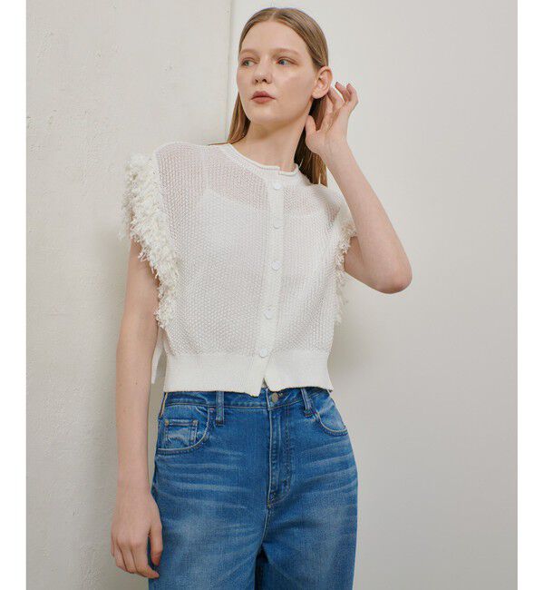 allureville「フリンジスリーブ2WAY プルオーバー」|ニット・セーター|