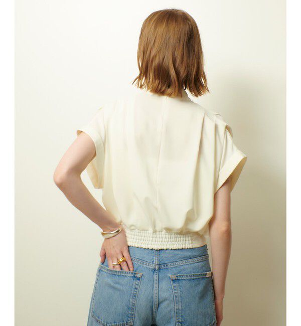 allureville「ボウタイタックフレンチスリーブブラウス」|シャツ・ブラウス|