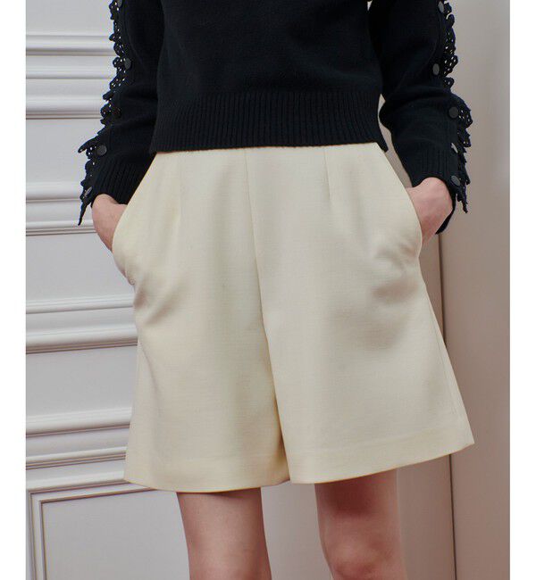LOULOU WILLOUGHBY「【LOULOU WILLOUGHBY】Ｗダブルクロスショートパンツ」|その他|オフホワイト
