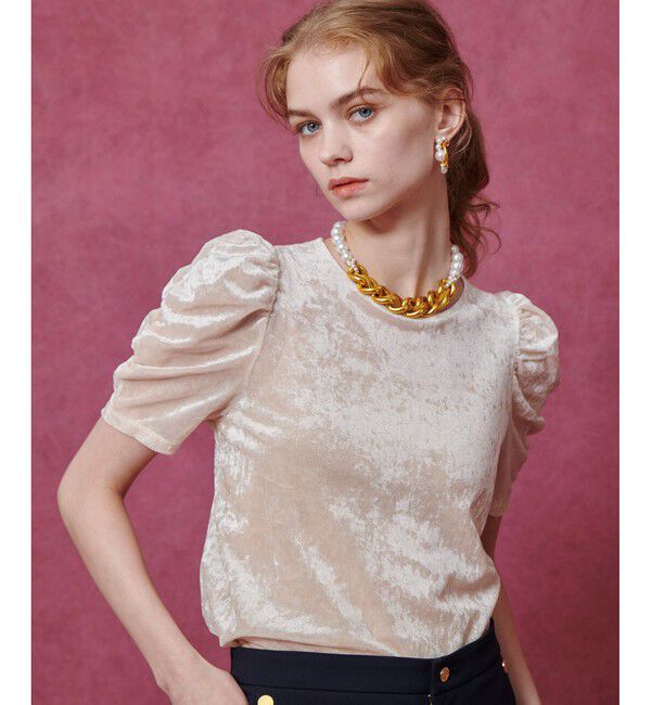 LOULOU WILLOUGHBY「【LOULOU WILLOUGHBY】ベロア半袖プルオーバー」|Tシャツ・カットソー|