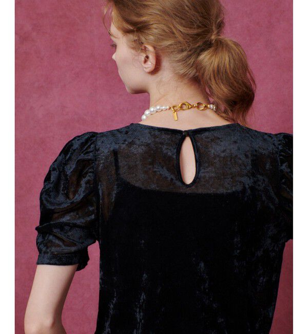 LOULOU WILLOUGHBY「【LOULOU WILLOUGHBY】ベロア半袖プルオーバー」|Tシャツ・カットソー|