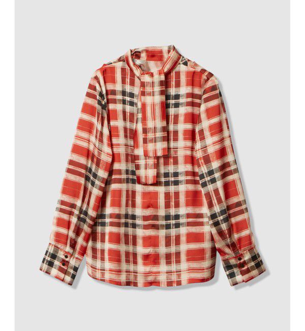 allureville「LISAチェックプリントブラウス」|シャツ・ブラウス|