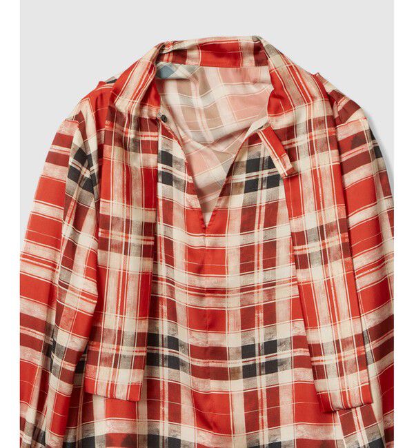 allureville「LISAチェックプリントブラウス」|シャツ・ブラウス|