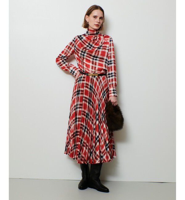 allureville「LISAチェックプリントブラウス」|シャツ・ブラウス|