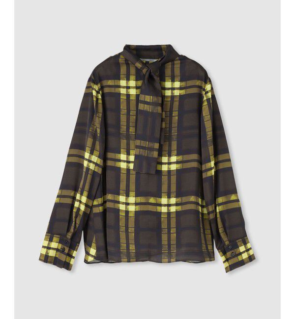 allureville「LISAチェックプリントブラウス」|シャツ・ブラウス|