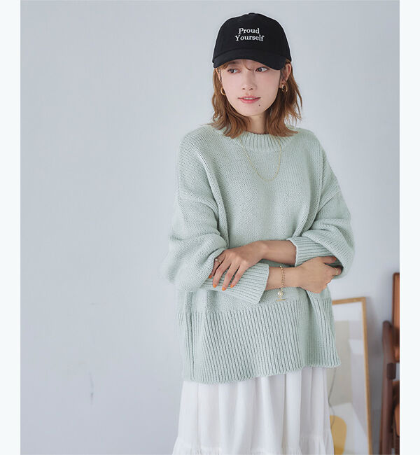 titivate「前後2wayクルーネックカーディガン」|ニット・セーター|ブルー