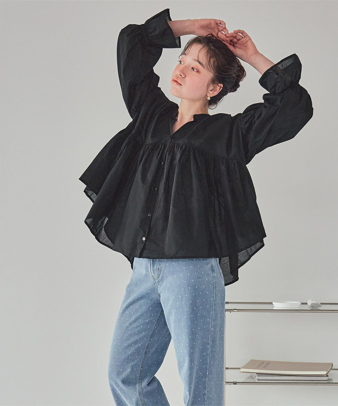 titivate「キャンディースリーブギャザーブラウス」|シャツ・ブラウス|